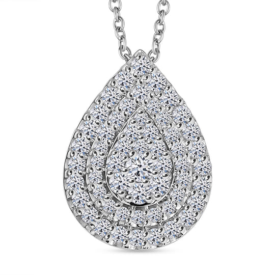 LUXURIANT DIAMOND - Lab Grown Diamant VS-EF SGL zertifiziert Schmuckset 925 Silber rhodiniert ca. 1,00 ct.