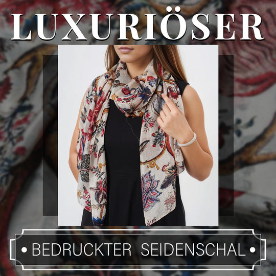 Bedruckter Seidenschal, Größe: 50 x 170 cm