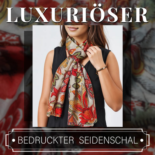 Bedruckter Seidenschal, Größe: 50 x 170 cm