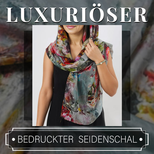 Bedruckter Seidenschal, Größe: 50 x 170 cm
