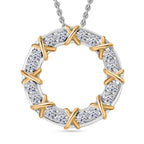 Luxuriant Diamond Lab Grown Diamant SI Anhänger mit Kette, 925 Silber rhodiniert, 925 Silber Rhodiniert und 750 Gelbgold Vermeil ca. 0.50 ct