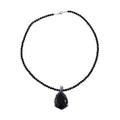 Schwarzer Spinell Anhänger mit Kette, 925 Silber platiniert ca. 103.85 ct