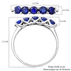 Rubin, Natürlicher Chromdiopsid und Masaola Saphir 3er-Ringset, 925 Silber platiniert ca. 3,75 ct