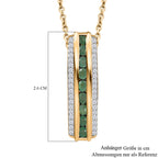 AB + Smaragd, Weißer Zirkon Schmuckset, Goldton ca. 1.45 ct