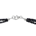Schwarzer Spinell Schmuckset 925 Silber ca. 90,00 ct.