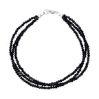 Schwarzer Spinell Schmuckset 925 Silber ca. 90,00 ct.