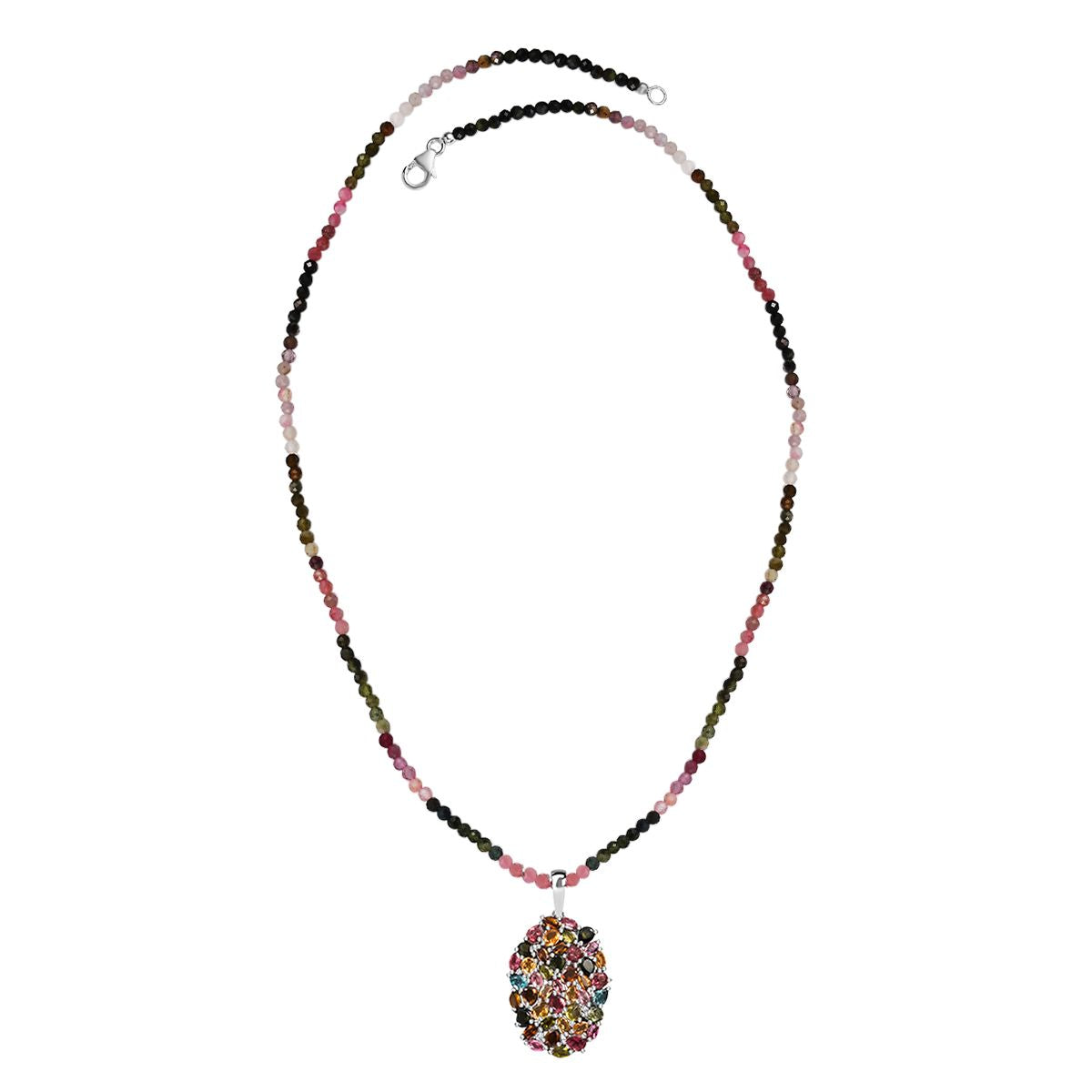 Mehrfarbig-Turmalin Schmuckset 925 Silber rhodiniert ca. 39.67 ct