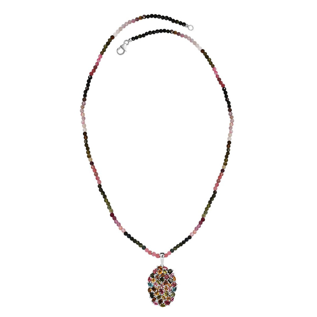 Mehrfarbig-Turmalin Schmuckset 925 Silber rhodiniert ca. 39.67 ct