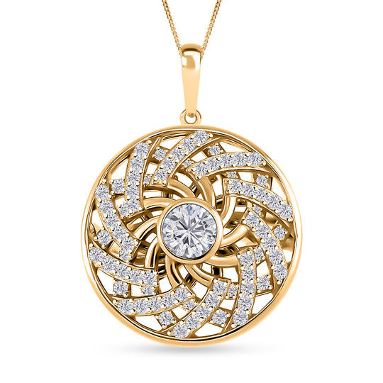 Moissanit Schmuckset 925 Silber vergoldet ca. 1.60 ct