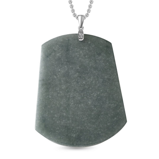 Natürlicher Olmek Jadeit Anhänger mit Kette, 925 Silber rhodiniert ca. 196.00 ct