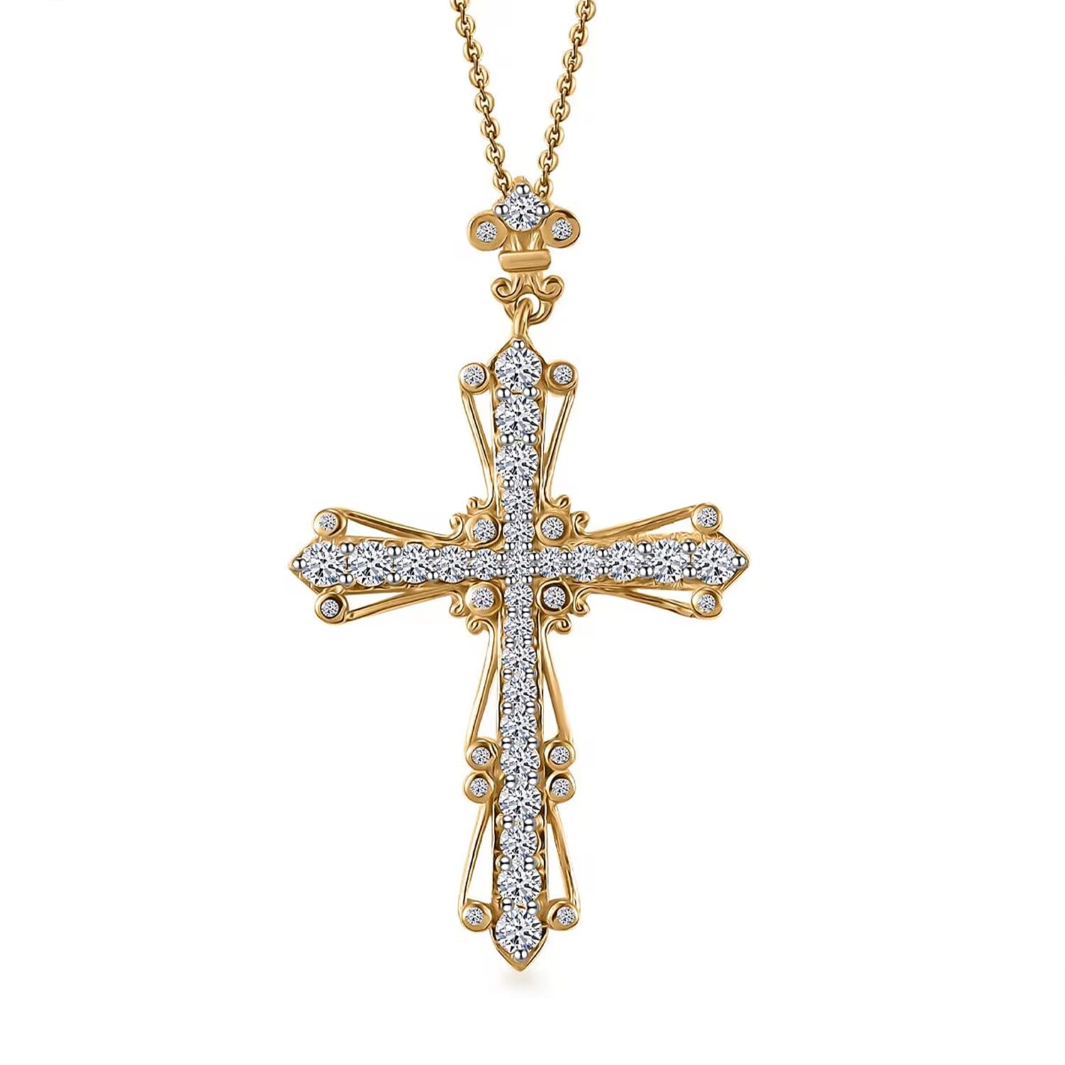 LUXURIANT DIAMOND - Lab Grown Diamant SI-GH Schmuckset ca. 50 cm 925 Silber 750 Gelbgold vermeil ca. 1,00 ct.