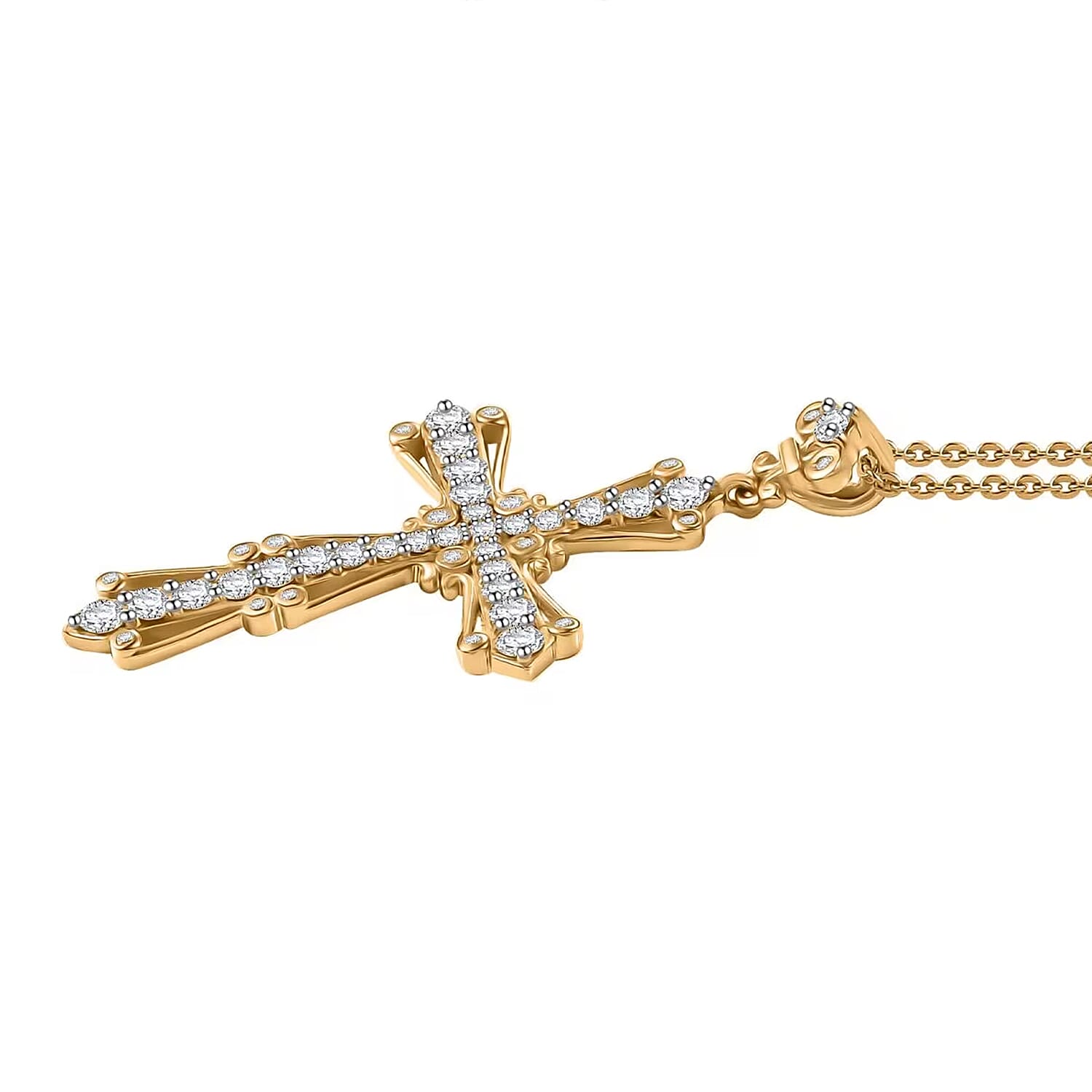 LUXURIANT DIAMOND - Lab Grown Diamant SI-GH Schmuckset ca. 50 cm 925 Silber 750 Gelbgold vermeil ca. 1,00 ct.