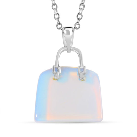 Blauer Howlit Anhänger mit Kette, Reiner Edelstahl ca. 50.00 ct