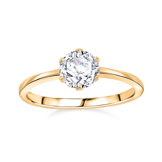 3er Set - Moissanit Ring, Ohrringe, und Anhänger, 925 Silber 750 Gelbgold Vermeil, (Größe 19.00) ca. 2,48 ct.