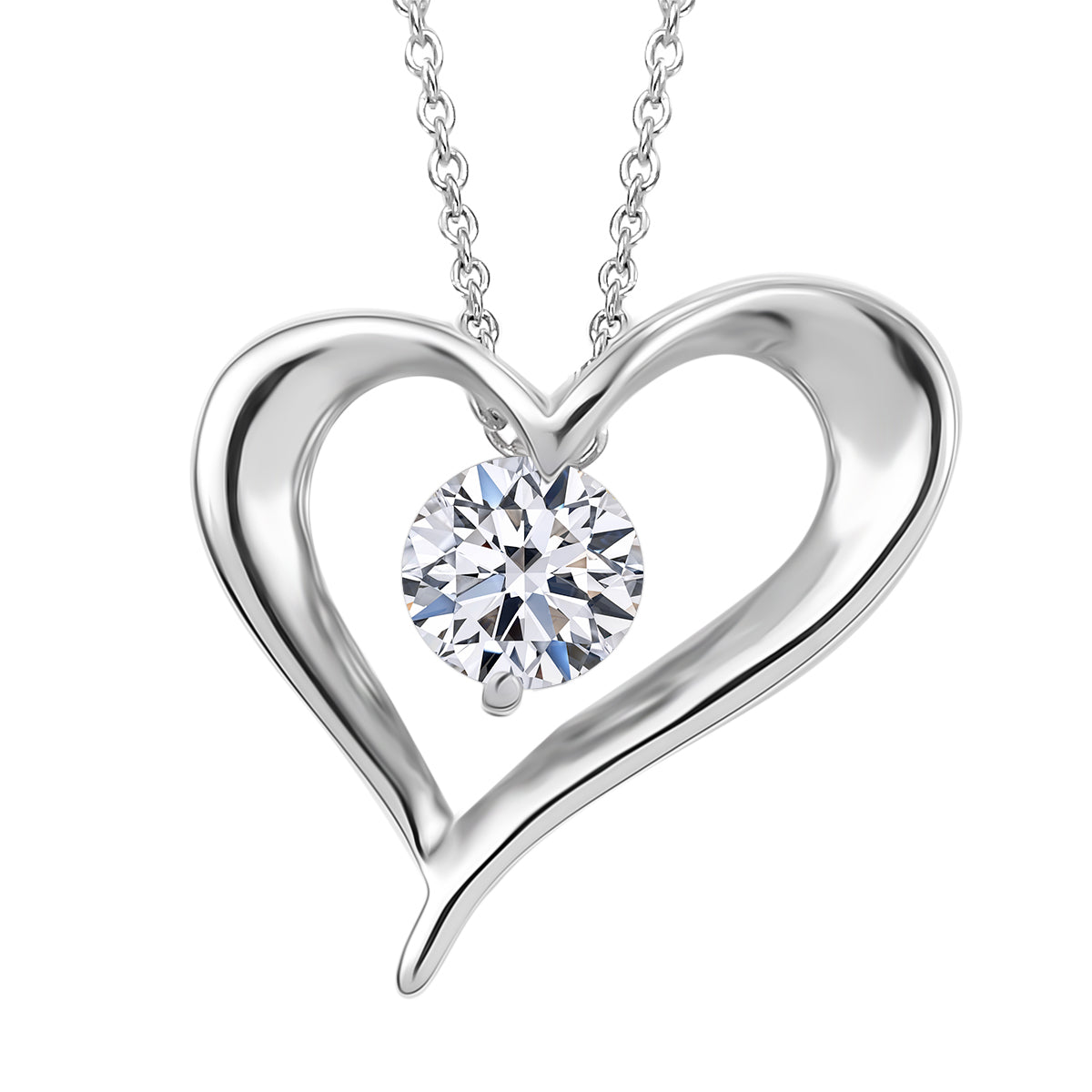 Lab Grown Diamant Anhänger mit Kette ca. 45cm + 2.5 cm Extender 925 Silber ca. 0,65 ct.