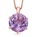 Rosa Amethyst Anhänger mit Kette, 925 Silber 750 Roségold Vermeil ca. 6.50 ct