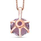 Rosa Amethyst Anhänger mit Kette, 925 Silber 750 Roségold Vermeil ca. 6.50 ct