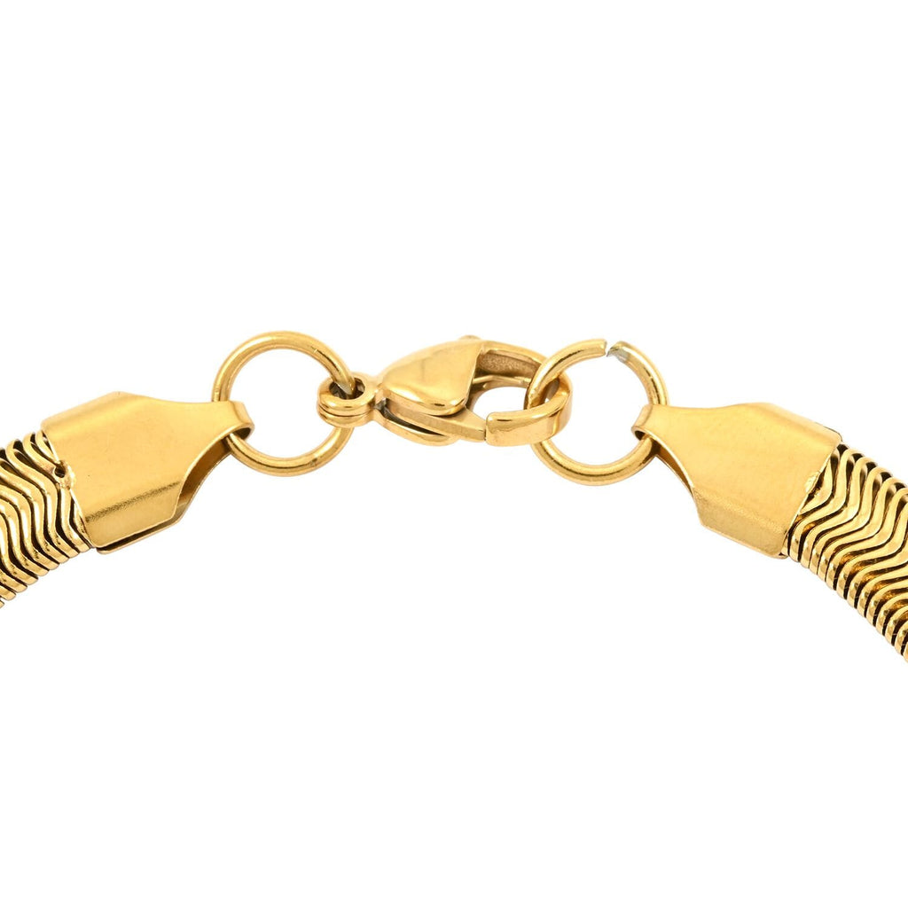 2er Set - Gliederkettendesign Armband und Halskette, Edelstahl, Goldfarben
