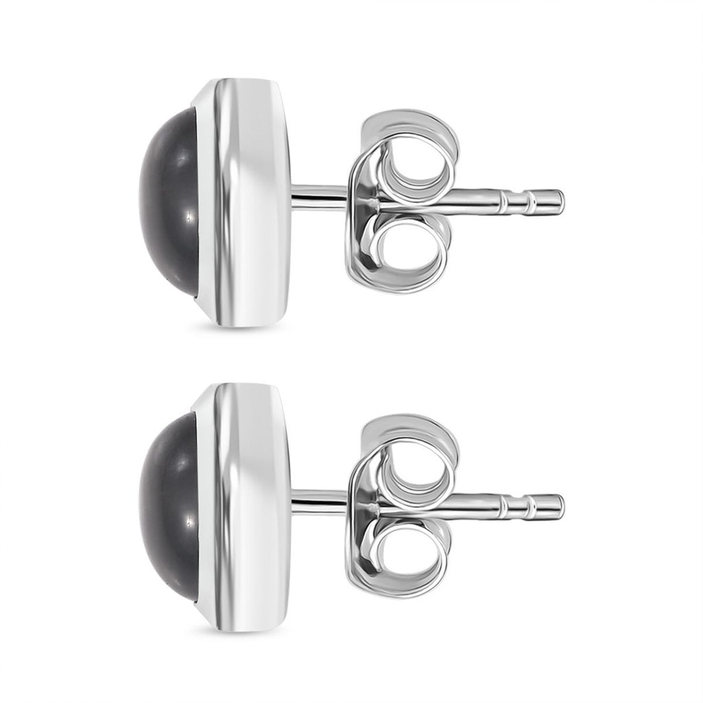 2er Set - Srilankan Ebony Mondstein Anhänger und Ohrringe, 925 Silber rhodiniert (Doublet) ca. 4.50 ct