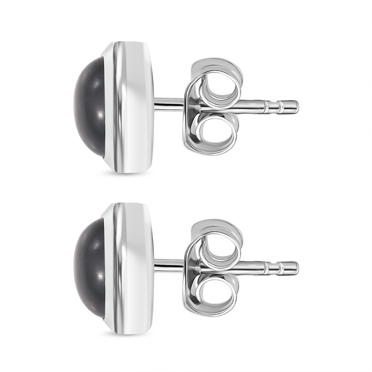 2er Set - Srilankan Ebony Mondstein Anhänger und Ohrringe, 925 Silber rhodiniert (Doublet) ca. 4.50 ct