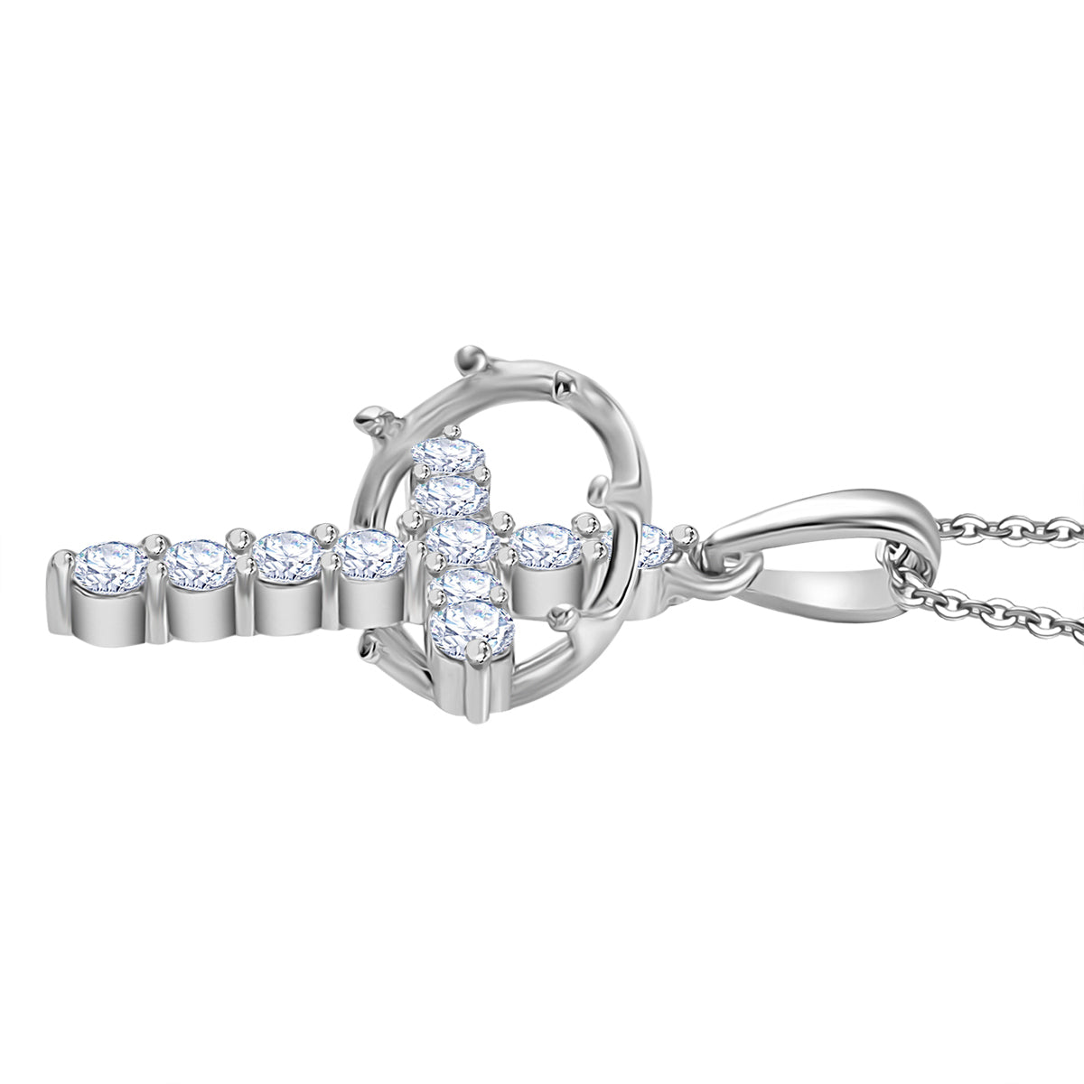 LUXURIANT DIAMOND - Lab Grown Diamant SI-GH Anhänger mit Kette (ca. 50cm), 925 Silber rhodiniert ca. 0.50 ct