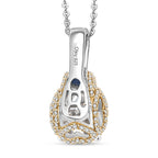 Moissanit, Masoala Saphir (Fissure gefüllt) Schmuckset ca. 50 cm 925 Silber rhodiniert ca. 3.65 ct