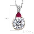 Moissanit, Niassa Rubin Schmuckset ca. 50 cm 925 Silber rhodiniert ca. 3.65 ct