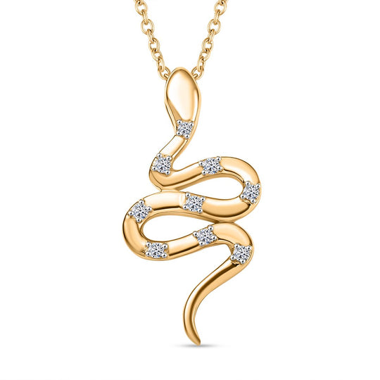 LUXURIANT DIAMOND - Lab Grown Diamant SI-GH Anhänger mit Kette, 925 Silber rhodiniert ca. 0.15 ct