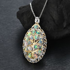 AA Natürlicher, äthiopischer Welo Opal Schmuckset 925 Silber rhodiniert ca. 2,07 ct.