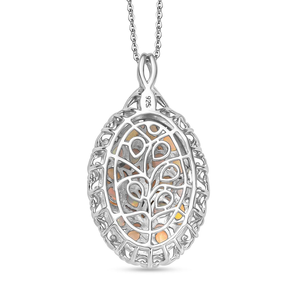 AA Natürlicher, äthiopischer Welo Opal Schmuckset 925 Silber rhodiniert ca. 2,07 ct.