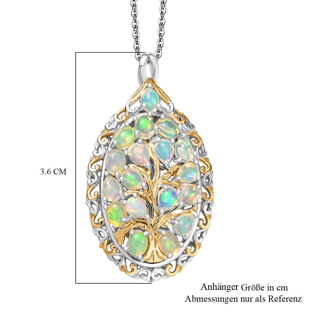 AA Natürlicher, äthiopischer Welo Opal Schmuckset 925 Silber rhodiniert ca. 2,07 ct.