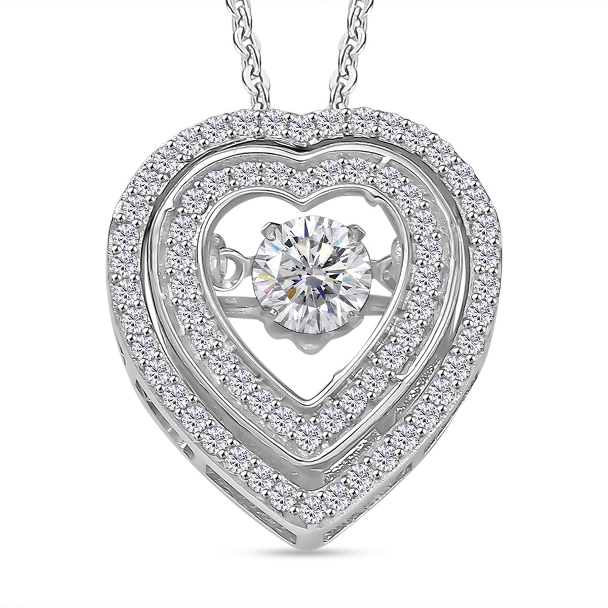 Moissanit Schmuckset 925 Silber rhodiniert ca. 0.97 ct