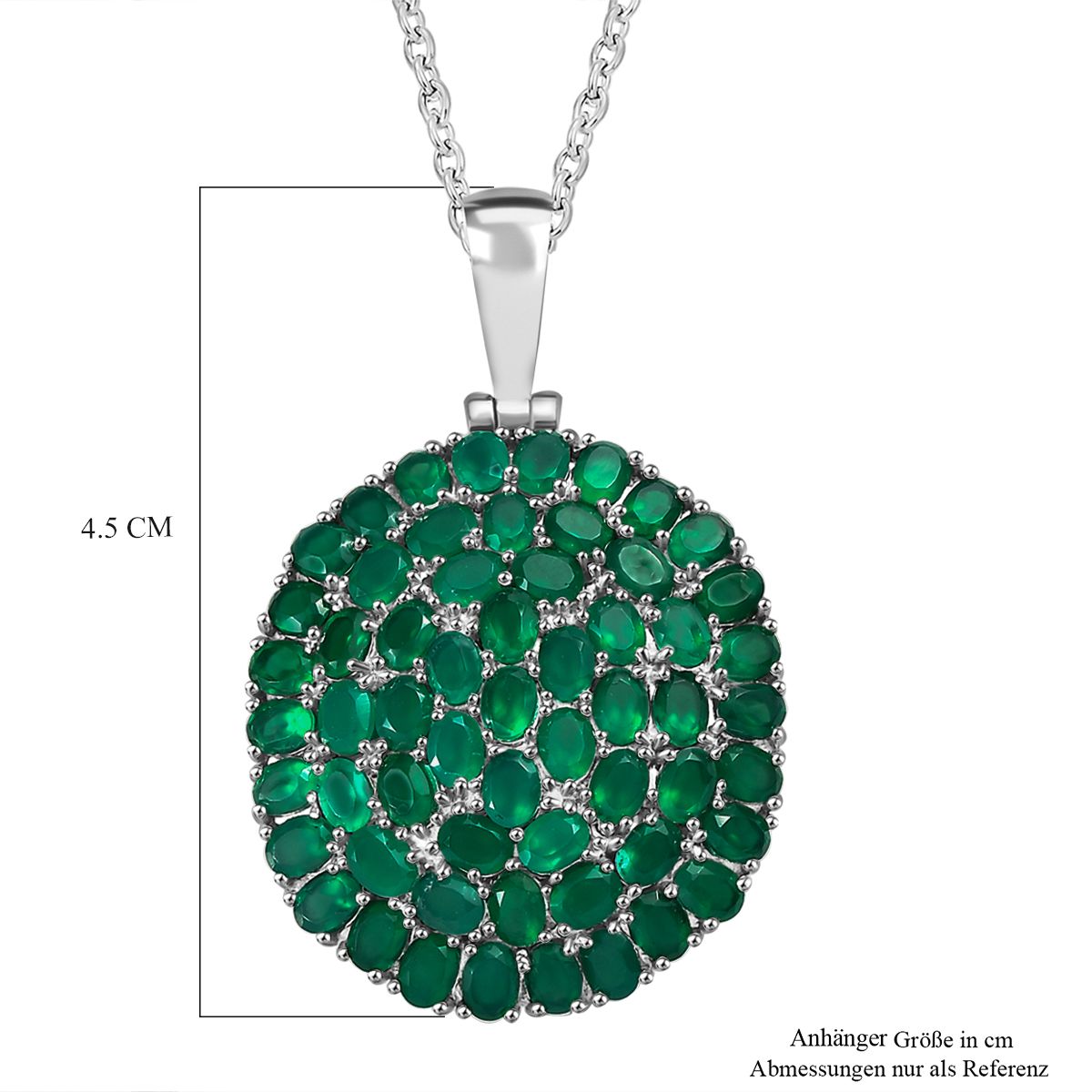 Verde Onyx Anhänger mit Kette, 316L Edelstahl ca. 9.44 ct