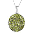 Natürlicher Peridot Anhänger mit Kette ca. 50 cm, 316L Edelstahl ca. 9.44 ct