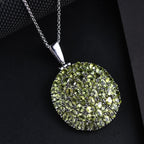 Natürlicher Peridot Anhänger mit Kette ca. 50 cm, 316L Edelstahl ca. 9.44 ct