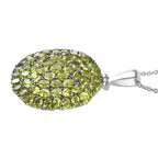 Natürlicher Peridot Anhänger mit Kette ca. 50 cm, 316L Edelstahl ca. 9.44 ct
