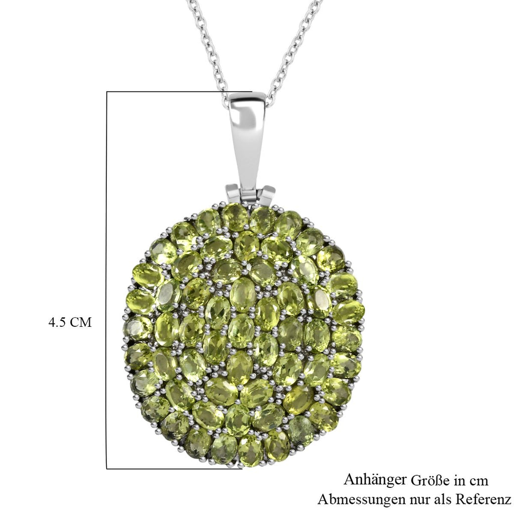 Natürlicher Peridot Anhänger mit Kette ca. 50 cm, 316L Edelstahl ca. 9.44 ct
