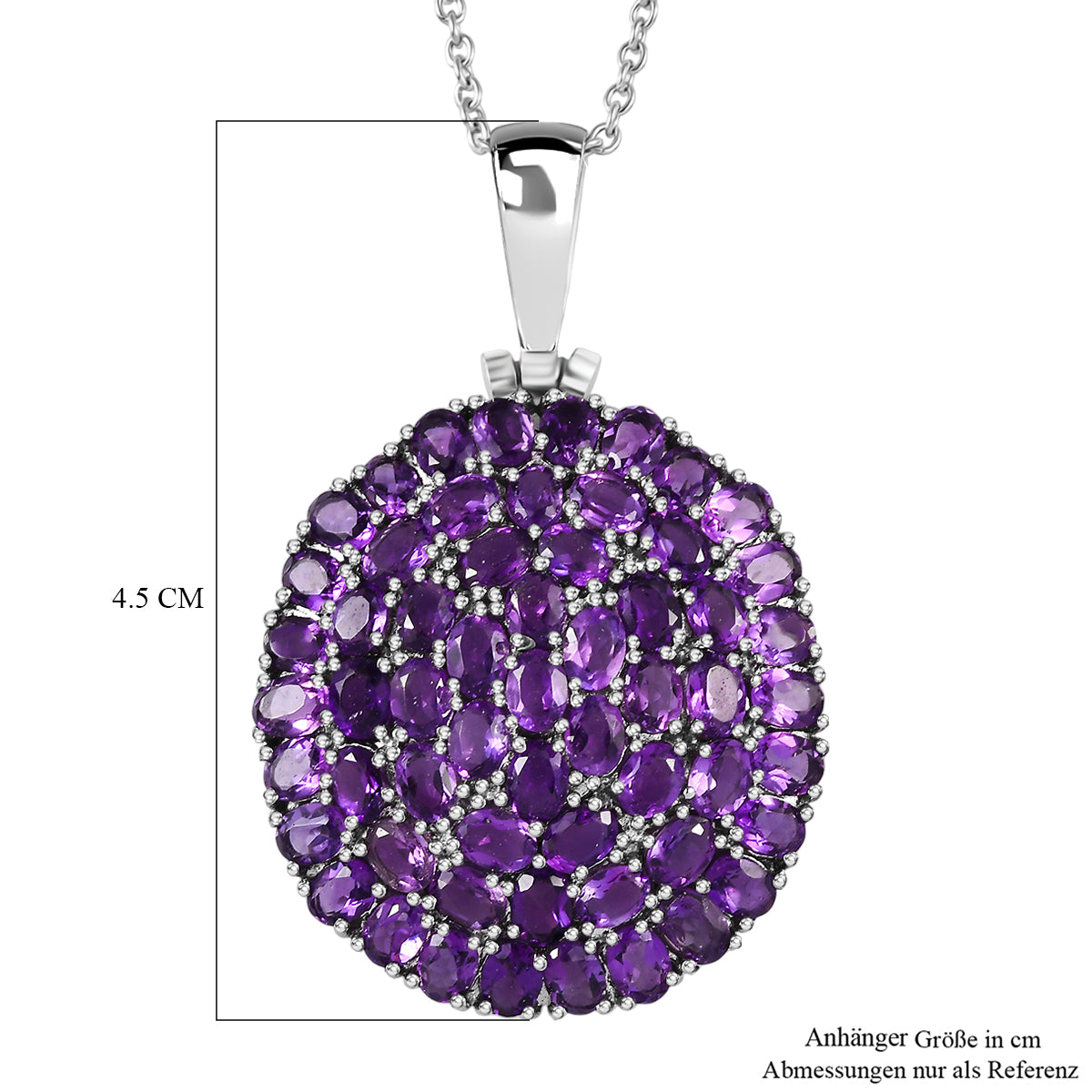 Afrikanischer Amethyst Anhänger mit Kette, Edelstahl ca. 9.44 ct