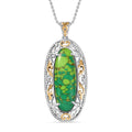 Grüner Türkis Anhänger mit 50cm Kette -  17 ct.
