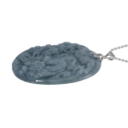 Natürlicher Olmek Jadeit Anhänger mit Kette ca. 50 cm, 925 Silber rhodiniert ca. 105.00 ct