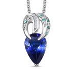 AAAA Tansanit, Weißer Diamant Schmuckset ca. 50 cm 950 Platin ca. 3,71 ct.