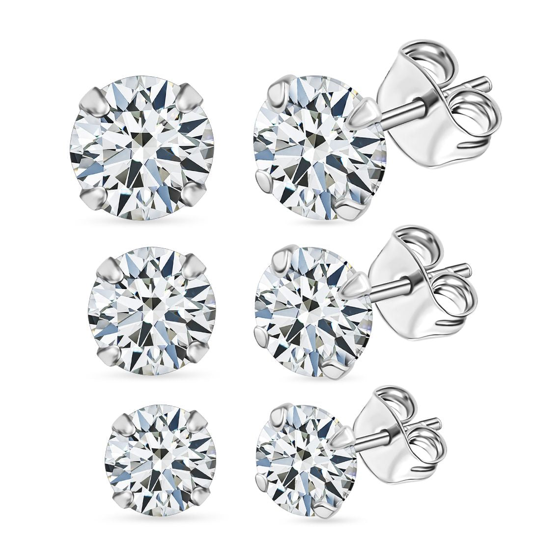Lustro Stella AA Weißer Zirkonia Schmuckset 925 Silber vergoldet