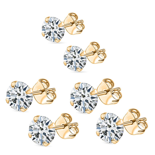 Lustro Stella AA Weißer Zirkonia Schmuckset 925 Silber vergoldet