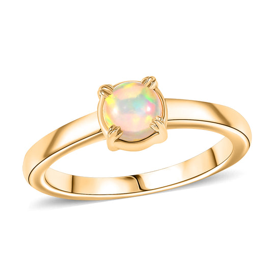 3er Set - AA Natürlicher, äthiopischer Welo Opal Anhänger, Ohrringe und Ring, Größe (19.00), ca. 1.24 ct