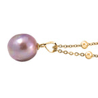 Edison Tropfen Perle Anhänger mit Kette, (ca. 10x15mm), Reiner Edelstahl, vergoldet
