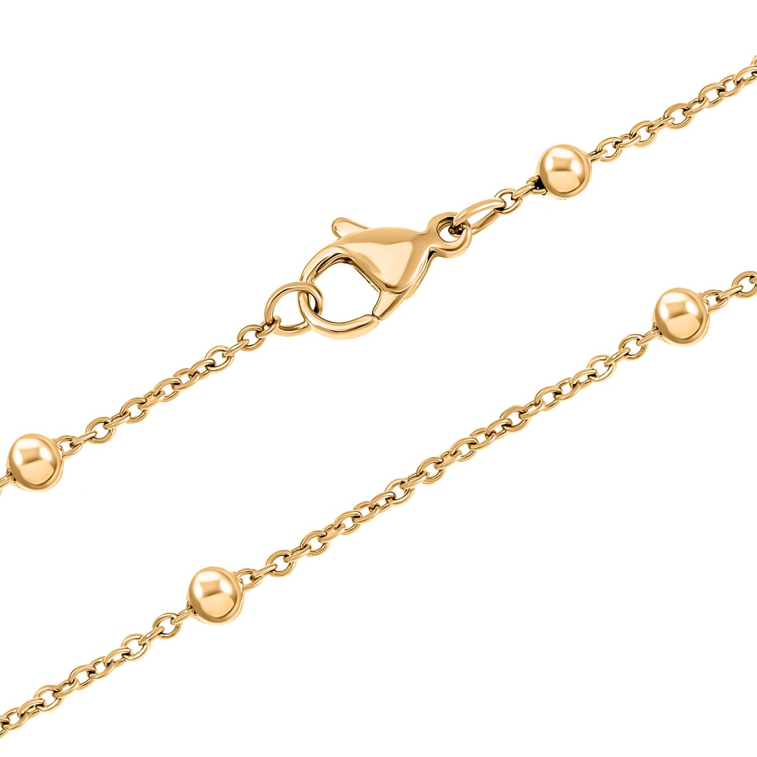 Edison Tropfen Perle Anhänger mit Kette, (ca. 10x15mm), Reiner Edelstahl, vergoldet