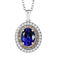 Rhapsody AAAA Tansanit, Weißer Diamant Schmuckset ca. 50 cm ca. 2,98 ct.