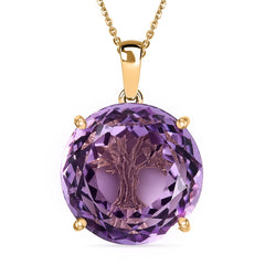 Prasiolith Anhänger mit 50cm Kette - 15,50 ct.