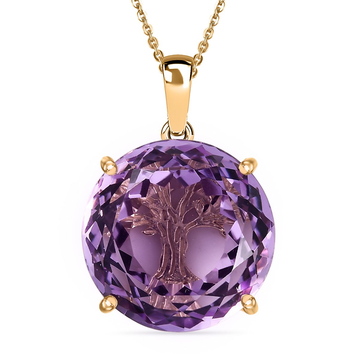 Rose De France Amethyst Anhänger mit 50cm Kette