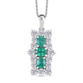AAA Smaragd, Moissanit Schmuckset 925 Silber rhodiniert ca. 2,47 ct.
